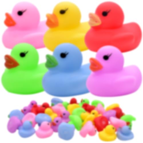 Baby Badespielzeug Set, 36 Stück Bunte Mini Badeenten Schwimmendes, Mini-Badeenten Badewannenspielzeug Mini Gummienten Badeente Spielzeug Quietscheente Baby Shower Toy Party Decoration für Kinder von ELfcAt