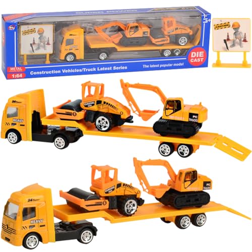 ELfcAt Autotransporter Spielzeug Toys Car Carrier Transport Träger Truck Spielzeugauto Set Auto Spielzeug Für Kinder Mit 12 Mini Metallauto Geschenk Spielzeug Ab 3 4 5 Jahre Junge(A) von ELfcAt