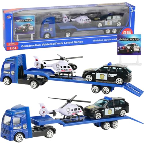 ELfcAt Autotransporter Spielzeug Toys Car Carrier Transport Träger Truck Spielzeugauto Set Auto Spielzeug Für Kinder Mit 12 Mini Metallauto Geschenk Spielzeug Ab 3 4 5 Jahre Junge(C) von ELfcAt