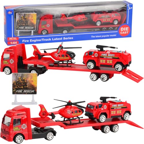 ELfcAt Autotransporter Spielzeug Toys Car Carrier Transport Träger Truck Spielzeugauto Set Auto Spielzeug Für Kinder Mit 12 Mini Metallauto Geschenk Spielzeug Ab 3 4 5 Jahre Junge(D) von ELfcAt