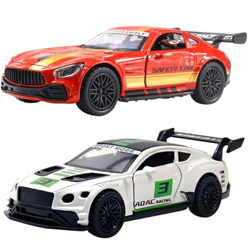 ELfcAt Car Modell 2 PCS Maßstab 1:36 Zinklegierung Sportwagen Spielzeugauto Für Kinder Casting Car Modell Pull Back Vehicles Spielzeugauto Für Kleinkinder Kinder Jungen Mädchen Geschenk von ELfcAt