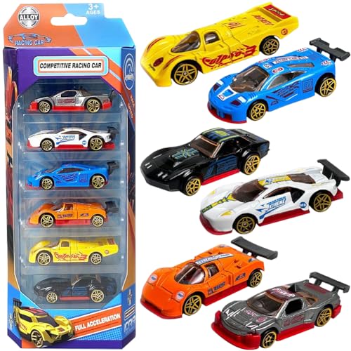 ELfcAt Cars Spielzeug Set Kinderidee Spielfahrzeuge Mini Spielzeugauto Cars Autos Spielzeug Kinder Rennen Auto Jungen Mädchen Kinderspielzeug Geburtsta für 3-12 Jahre Kinder 6 Stück(B) von ELfcAt