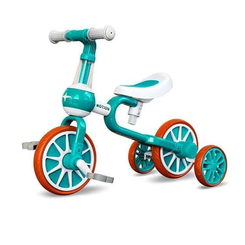 Kinderfahrrad, Baby Dreirad, Fahrrad for 2-5 jährige Mädchen und Jungen, Kinderlaufrad, Babybike, Kinderlauflernrad 4 in 1 Laufrad(Color:Green) von ELroal