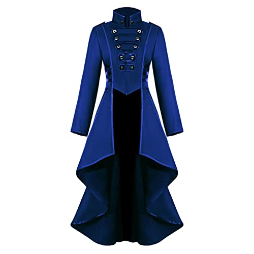 EMATOP Damen Herren Mittelalter Steampunk Jacke Vintage Halloween Kostüm Gothic Frack Mantel Retro Renaissance Viktorianische Mantel Vampir Cosplay Kostüme Mittelalterkleid für Festival von EMATOP