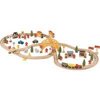 idee+spiel 440-10010 EMILO Holz-Eisenbahn-Set 80-teilig von EMILO