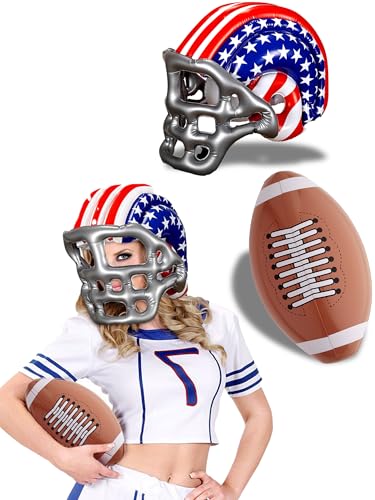 Mega_JumbleSale® Aufblasbarer American Helm, Football, USA Rugby Blow Up Kostüm Set von EMMEXX