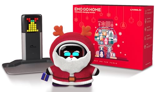 EMOPET KI-Schreibtisch-Roboter-Begleiter – ChatGPT-fähig mit Sprachbefehlen & Tanzfunktion, interaktives Roboter-Haustier mit Persönlichkeit, kommt mit Ladestation für Zuhause – Weihnachts-Edition von EMOPET