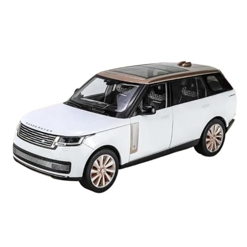 EMRGAZQD Motorfahrzeuge Replika Auto 1/18 Für Land Rover Range Rover SUV Druckguss-Metallautomodell Sound Und Licht Geschenk Miniaturauto Kunst Originalgetreue Nachbildung(White) von EMRGAZQD