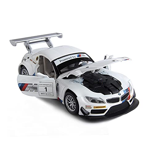 EMRGAZQD Motorfahrzeuge Replika Auto 1/24 Für BMW Z4 GT3 Druckguss Legierung Simulation Auto Modell Sound Und Licht Ziehen Auto Originalgetreue Nachbildung von EMRGAZQD