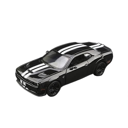 EMRGAZQD Motorfahrzeuge Replika Auto 1/24 Für Dodge Challenger Hellcat Metalldruckguss-Automodell, Ausstellungssammlung, Miniaturauto, Kunst-Miniaturauto Originalgetreue Nachbildung(Black) von EMRGAZQD