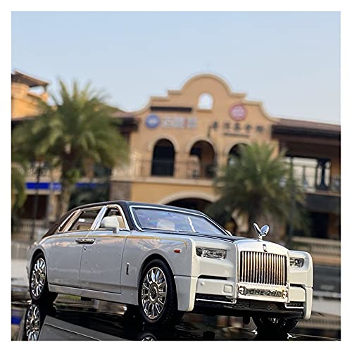 EMRGAZQD Motorfahrzeuge Replika Auto 1/24 Für Rolls Royce Phantom Simulation Diecast Auto Modell Sound Licht Fahrzeuge Weihnachten Geschenk Originalgetreue Nachbildung(White) von EMRGAZQD