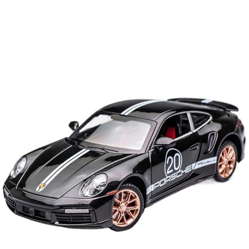 EMRGAZQD Motorfahrzeuge Replika Auto 1/24 for Porsche 911 Maßstab Sport Fahrzeug Modell Mit Pull-back Druckguss Pull-back Auto Modell Originalgetreue Nachbildung(Black) von EMRGAZQD