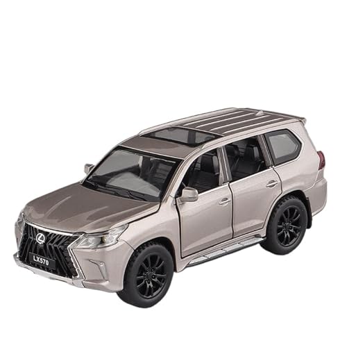 EMRGAZQD Motorfahrzeuge Replika Auto 1/32 1/24 for Lexus LX570 SUV Simulation Geländewagen Maßstab Fertiges Modellauto Mit Ton Und Licht Originalgetreue Nachbildung(1/32 Silver) von EMRGAZQD