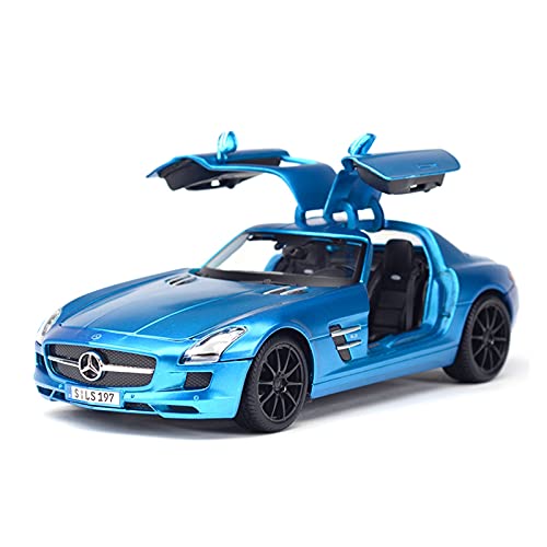 EMRGAZQD Motorfahrzeuge Replika Auto 1:18 Für Benz SLS AMG Simulation Sportwagen Modell Statische Druckgussfahrzeuge Erwachsene Sammler Geschenk Display Originalgetreue Nachbildung(Blue) von EMRGAZQD