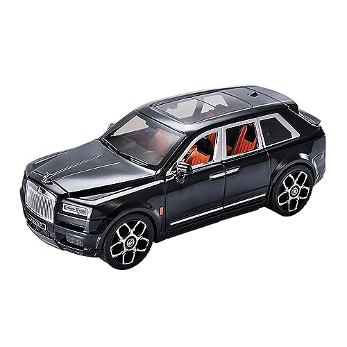 EMRGAZQD Motorfahrzeuge Replika Auto 1:20 Für Rolls Royce Cullinan SUV Automodell Aus Legiertem Druckgussmetall Mit Sound Und Leichten Autoverzierungen Originalgetreue Nachbildung(Black) von EMRGAZQD