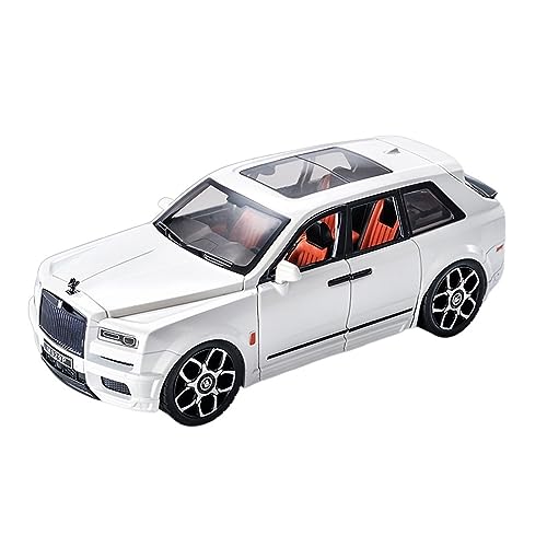 EMRGAZQD Motorfahrzeuge Replika Auto 1:20 Für Rolls Royce Cullinan SUV Automodell Aus Legiertem Druckgussmetall Mit Sound Und Leichten Autoverzierungen Originalgetreue Nachbildung(White) von EMRGAZQD