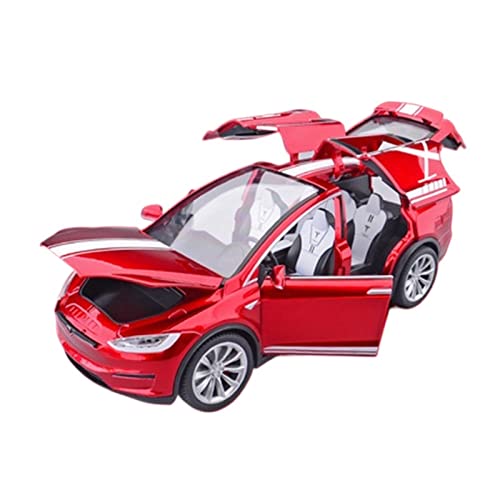 EMRGAZQD Motorfahrzeuge Replika Auto 1:20 for Tesla Model X Alloy Diecast Metal Modified Car Model Simulation Collection Sound Light Toy Gift Originalgetreue Nachbildung (Color : Red) von EMRGAZQD