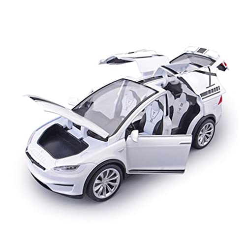EMRGAZQD Motorfahrzeuge Replika Auto 1:20 for Tesla Model X Alloy Diecast Metal Modified Car Model Simulation Collection Sound Light Toy Gift Originalgetreue Nachbildung (Color : White) von EMRGAZQD