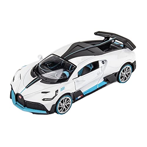 EMRGAZQD Motorfahrzeuge Replika Auto 1:22 for Bugatti Veyron DIVO Legierung Automodell Diecast Metall Auto Dekoration Sound Und Licht Spielzeug Geschenk Originalgetreue Nachbildung(Color:White) von EMRGAZQD