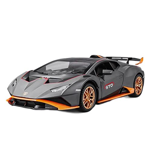 EMRGAZQD Motorfahrzeuge Replika Auto 1:24 Für Lamborghini HURACAN STO Legierung Sportwagen Modell Druckguss Fahrzeug Erwachsene Sammlung Display Ornamente Originalgetreue Nachbildung(Titanium) von EMRGAZQD