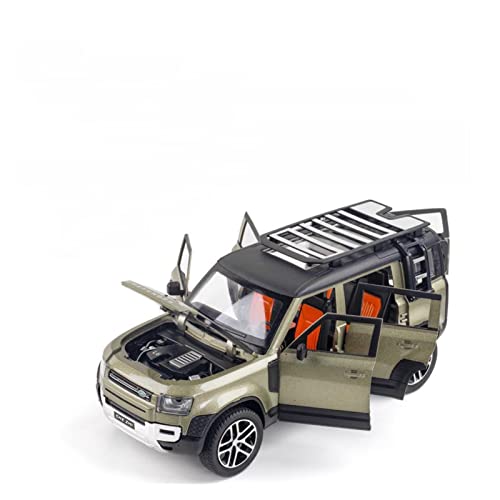 EMRGAZQD Motorfahrzeuge Replika Auto 1:24 Für Land Rover Defender Legierung Geländewagen Modell Sound Licht Druckguss Ziehen Autos Originalgetreue Nachbildung(Green) von EMRGAZQD