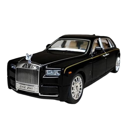 EMRGAZQD Motorfahrzeuge Replika Auto 1:24 Für Rolls-Royce Phantom Simulation Auto Modell Sound Und Licht Zurückziehen Sammlung Dekoration Geschenk Originalgetreue Nachbildung(Black) von EMRGAZQD