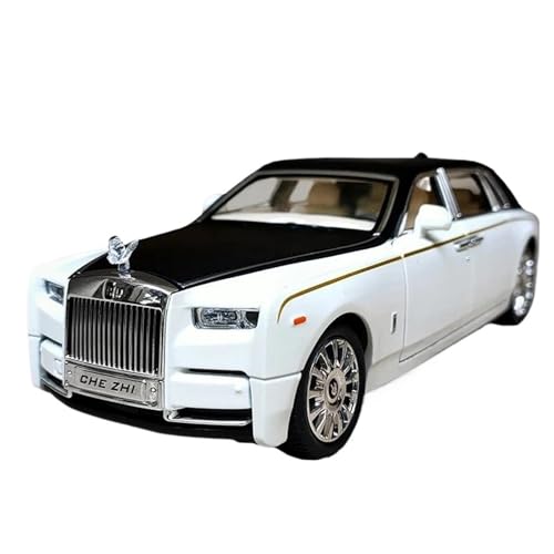 EMRGAZQD Motorfahrzeuge Replika Auto 1:24 Für Rolls-Royce Phantom Simulation Auto Modell Sound Und Licht Zurückziehen Sammlung Dekoration Geschenk Originalgetreue Nachbildung(White) von EMRGAZQD