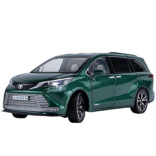 EMRGAZQD Motorfahrzeuge Replika Auto 1:24 Für Toyota Mpv Sienna 2022 Diecast Auto Modell Metall Sammlung Kraftfahrzeuge Handwerk Ornamente Originalgetreue Nachbildung(Green) von EMRGAZQD