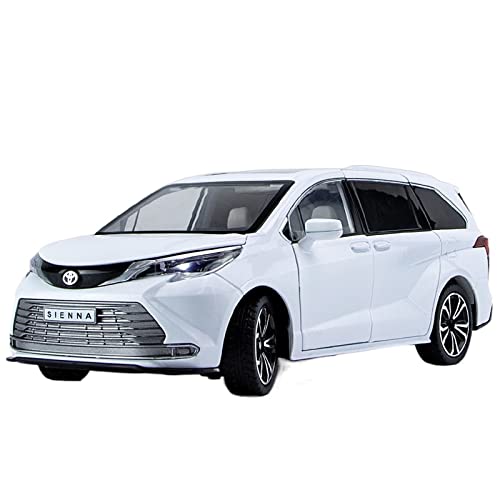 EMRGAZQD Motorfahrzeuge Replika Auto 1:24 Für Toyota Mpv Sienna 2022 Diecast Auto Modell Metall Sammlung Kraftfahrzeuge Handwerk Ornamente Originalgetreue Nachbildung(White) von EMRGAZQD