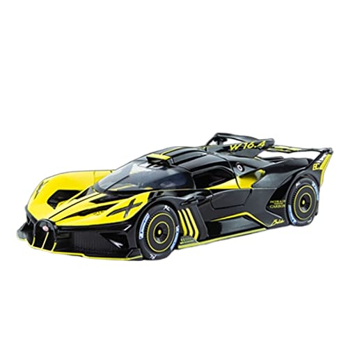 EMRGAZQD Motorfahrzeuge Replika Auto 1:24 for Bugatti Bolide Legierung Diecast Sportwagen Modell Metall Konzeptauto Simulation Sound Licht Geschenk Originalgetreue Nachbildung (Color : Yellow) von EMRGAZQD