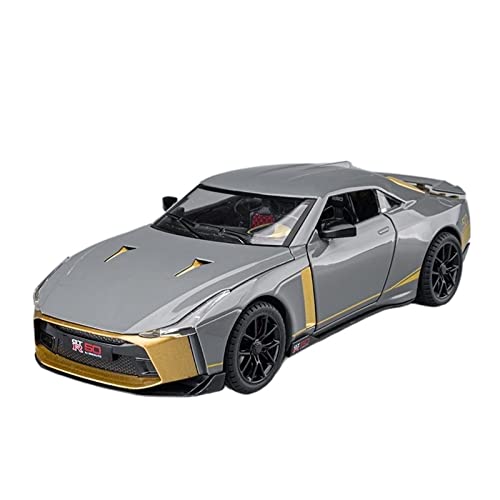 EMRGAZQD Motorfahrzeuge Replika Auto 1:24 for Nissan GTR50 Ares Alloy Diecasts Metallauto Statisches Modell Sound Und Licht Spielzeug Ornament Originalgetreue Nachbildung (Color : Titanium) von EMRGAZQD