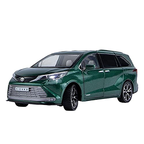 EMRGAZQD Motorfahrzeuge Replika Auto 1:24 for Toyota Sienna Alloy MPV Car Diecast Metal Model Sound and Light Simulation Toy Gift Collection Originalgetreue Nachbildung (Color : Green) von EMRGAZQD