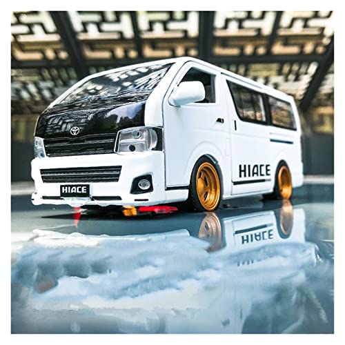 EMRGAZQD Motorfahrzeuge Replika Auto 1:32 for Toyota HIACE MPV Legierung Modell Diecast Simulation Metall Auto Sound Und Licht Dekoration Geschenk Originalgetreue Nachbildung(Color:White B) von EMRGAZQD