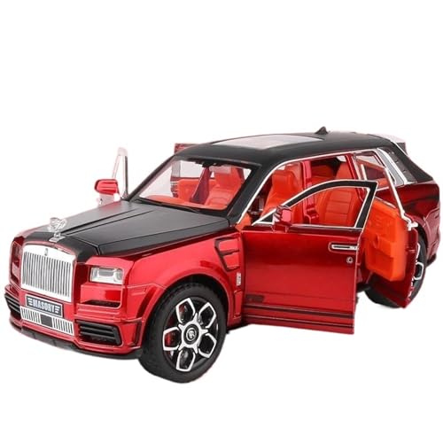 EMRGAZQD Motorfahrzeuge Replika Auto Für Rolls Royce Cullinan Masory 1:24 Simulation Luxy Car Modellfahrzeuge. Mit Ton Und Licht, Kein RC Originalgetreue Nachbildung(Red) von EMRGAZQD