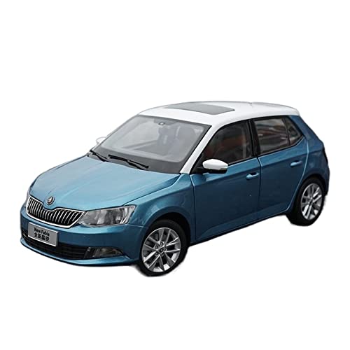 EMRGAZQD Motorfahrzeuge Replika Auto Maßstab 1:18 Für Skoda Fabia 2016 Legierung Druckguss Metall Simulation Mini Auto Replik Modell Spielzeug Geschenk Originalgetreue Nachbildung(Blue) von EMRGAZQD