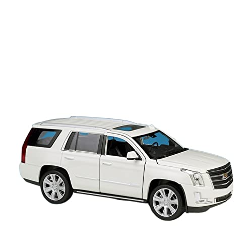 EMRGAZQD Motorfahrzeuge Replika Auto Maßstab 1:24 Für Cadillac Escalade SUV Autolegierung Druckguss-Metallsimulation Fertigmodell Spielzeuggeschenk Originalgetreue Nachbildung(White) von EMRGAZQD