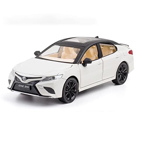 EMRGAZQD Motorfahrzeuge Replika Auto Simulation 1/24 for Toyota Camry Legierung Automodell Diecast Fahrzeug Sound Licht Pull Back Spielzeug Originalgetreue Nachbildung (Color : White) von EMRGAZQD