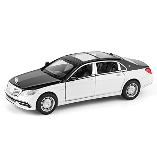 EMRGAZQD Motorfahrzeuge Replika Auto Simulation Luxusautomodell 1:32 for Benz S650 V12-Legierung Diecast-Pull-Back-Spielzeugfahrzeugsammlung Originalgetreue Nachbildung (Color : Black and White) von EMRGAZQD