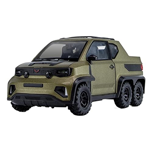 Motorfahrzeuge Replika Auto 1/18 for Wuling Pickup Geländewagen Legierung Druckguss Metall Automodell Simulation Licht Und Sound Spielzeug Geschenk Originalgetreue Nachbildung ( Color : Green ) von EMRGAZQD