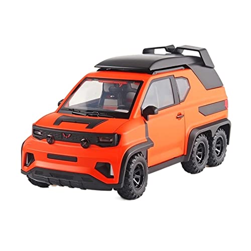 Motorfahrzeuge Replika Auto 1/18 for Wuling Pickup Geländewagen Legierung Druckguss Metall Automodell Simulation Licht Und Sound Spielzeug Geschenk Originalgetreue Nachbildung ( Color : Orange ) von EMRGAZQD