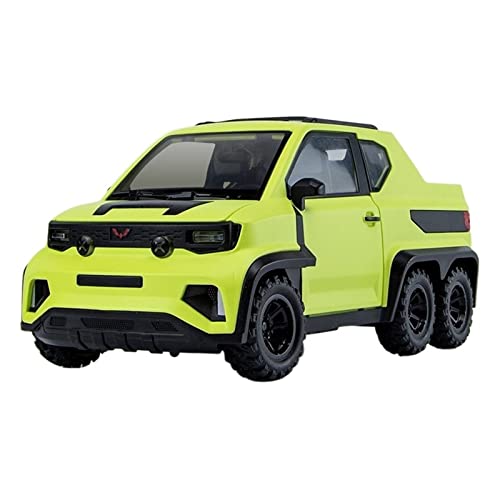 Motorfahrzeuge Replika Auto 1/18 for Wuling Pickup Geländewagen Legierung Druckguss Metall Automodell Simulation Licht Und Sound Spielzeug Geschenk Originalgetreue Nachbildung ( Color : Yellow ) von EMRGAZQD