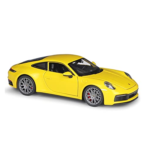 Motorfahrzeuge Replika Auto 1:24 Für Porsche 911 Carrera 4S Sportwagen Metalldruckguss-Fahrzeuge Simulationsautomodell Boutique-Kollektion Originalgetreue Nachbildung(Yellow) von EMRGAZQD