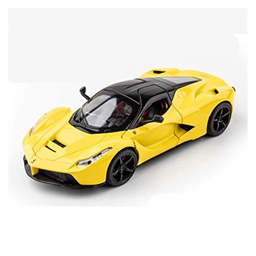 Motorfahrzeuge Replika Auto 1:24 for Ferraris Laferrari Legierung Offener Sportwagen Diecasts Metallmodell Simulation Sound Licht Spielzeug Geschenk Originalgetreue Nachbildung ( Color : Yellow Hardto von EMRGAZQD