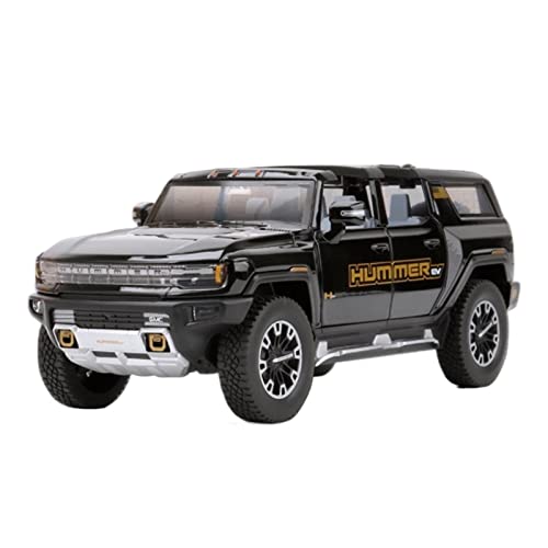 Motorfahrzeuge Replika Auto 1:24 for Hummer EV New Energy Auto Legierung Modell Diecasts Metall Geländewagen Simulation Sound Licht Geschenk Originalgetreue Nachbildung (Color : Open Black) von EMRGAZQD