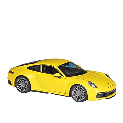 Motorfahrzeuge Replika Auto 1:24 for Porsche 911 Carrera 4S Supersportwagen Legierung Automodell Diecast Simulation Metall Spielzeug Geschenk Originalgetreue Nachbildung(Color:Yellow) von EMRGAZQD