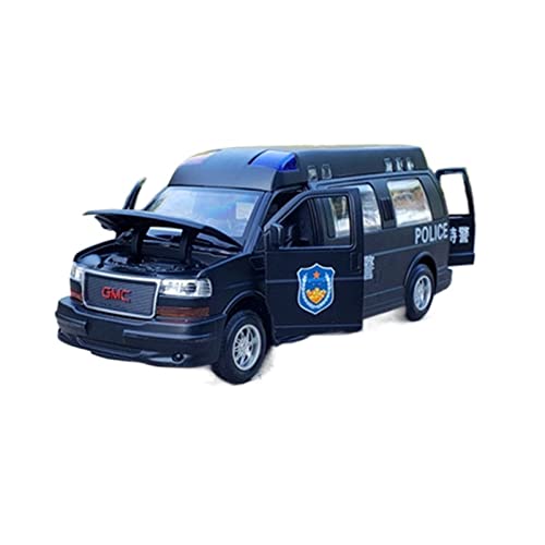 Motorfahrzeuge Replika Auto 1:32 for GMC SAVANA Legierung Diecasts Metall Modifiziertes Modell Polizei Geländewagen Modell Sound Licht Spielzeug Geschenk Originalgetreue Nachbildung ( Color : Police A von EMRGAZQD