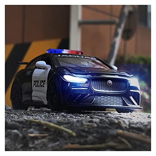 Motorfahrzeuge Replika Auto 1:32 for Jaguar I PACE Racing Legierung Druckguss Metall Polizeiauto Modell Simulation Sound Licht Spielzeug Geschenk Originalgetreue Nachbildung ( Color : Police black ) von EMRGAZQD