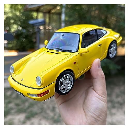 Motorfahrzeuge Replika Auto Maßstab 1:18 Für Porsche 911 Carrera 2 Cabriolet 1990, Automodell, Legierung, Persönliche Sammlung, Druckgussfahrzeug Originalgetreue Nachbildung(Carrera 2 Yellow) von EMRGAZQD