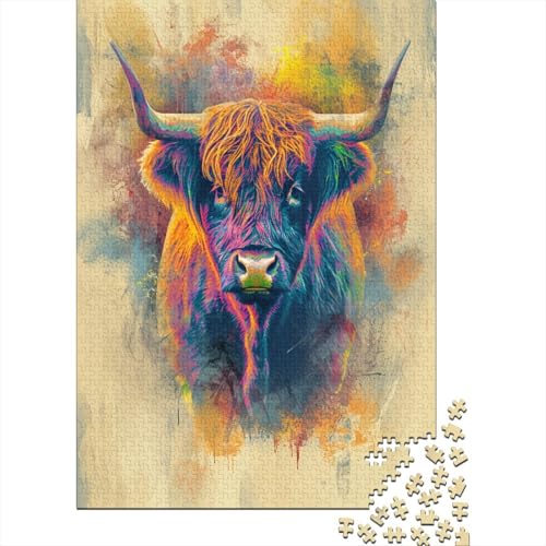 Hochlandrinder Puzzle 1000 Teile Erwachsene Puzzles Für Erwachsene Klassische Puzzles 1000 Teile Erwachsene Puzzlespiel Schwer Pädagogisches Spielzeug Erwachsene Kinder Puzzel 1000pcs (75x50cm) von EMTRKPWLJ