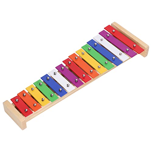 15 Noten Xylophon Buntes Pädagogisches Glockenspiel Xylophon-Instrument mit 2 Schlägeln für Kinder von EMUKOEP